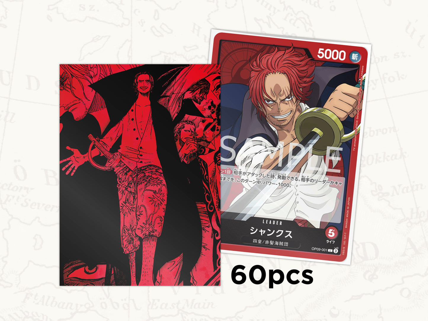 ONE PIECE TCG Sleeves: Shanks Leader Sleeves x60pcs