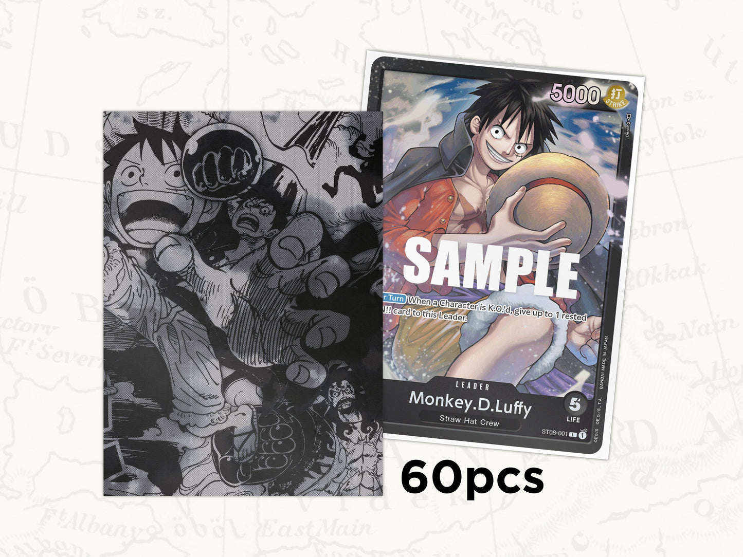 ONE PIECE TCG Sleeves: Luffy Leader Sleeves x60pcs