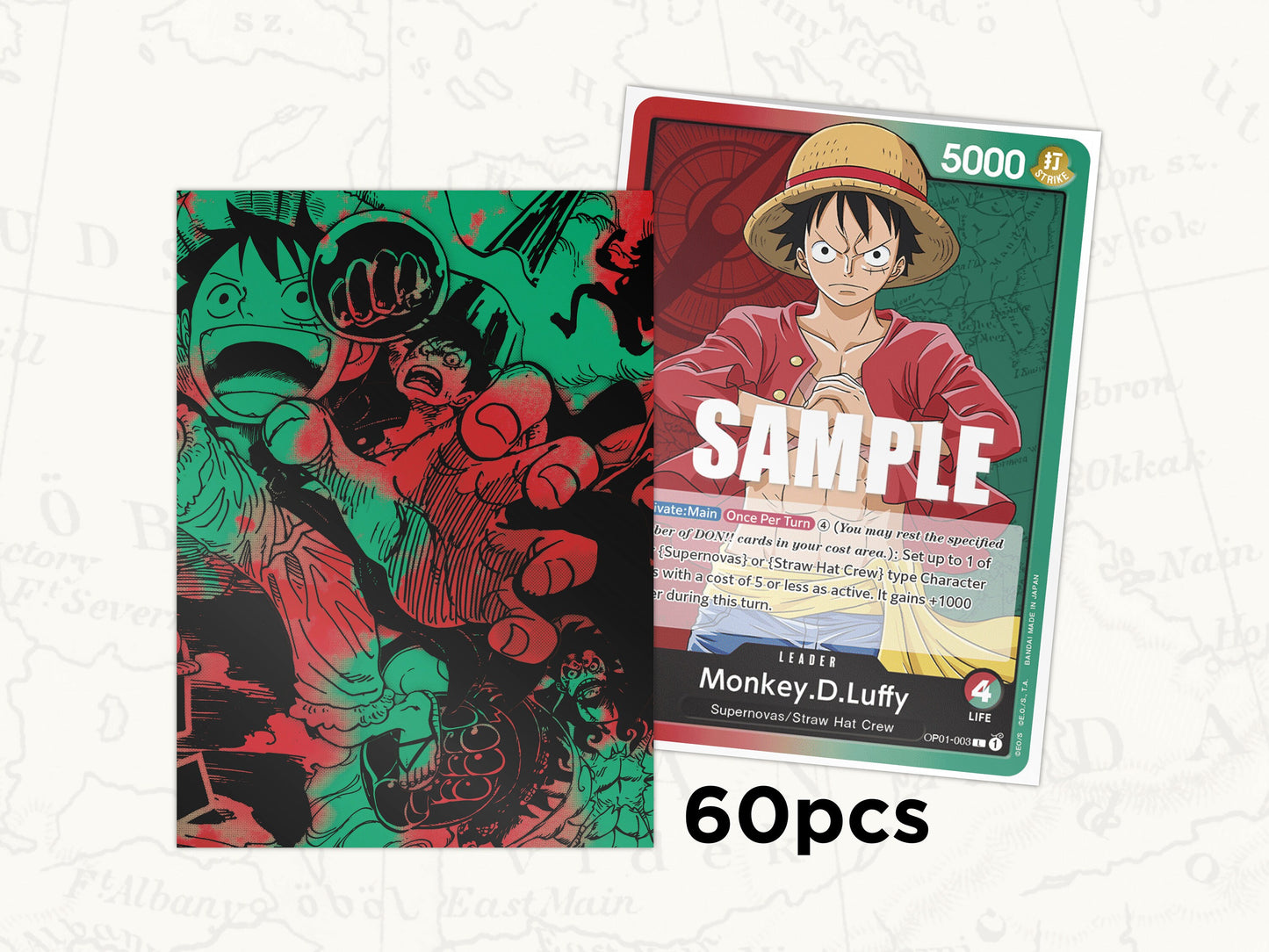 ONE PIECE TCG Sleeves: Luffy Leader Sleeves x60pcs