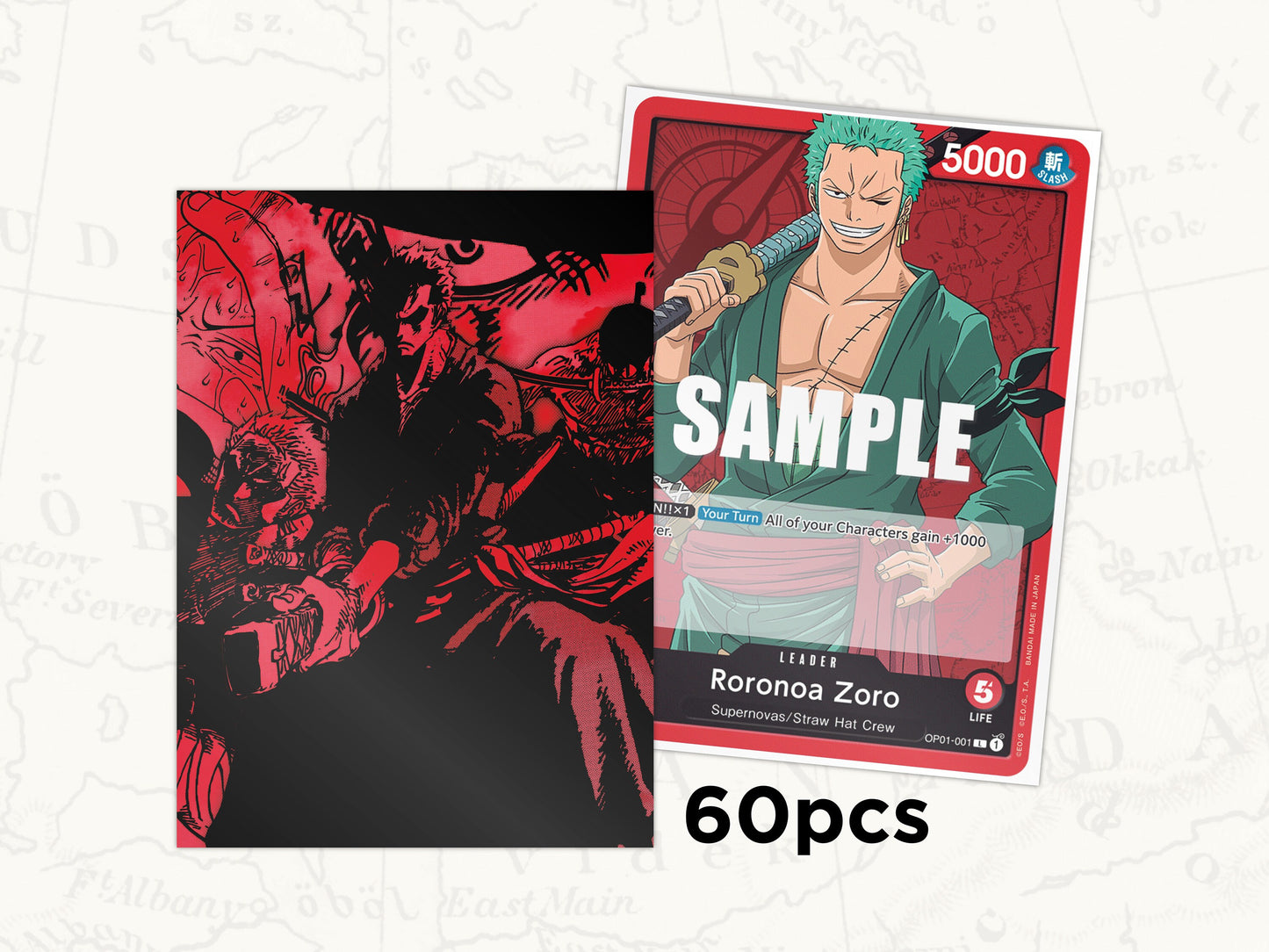 ONE PIECE TCG Sleeves: Zoro Leader Sleeves x60pcs